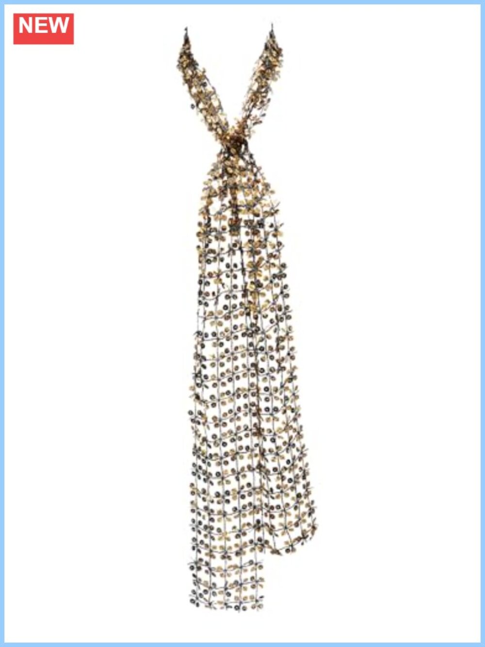 Sequin Scarf Skinny Tie Women's Polyester Blend 61x3.5 in Neck Headband